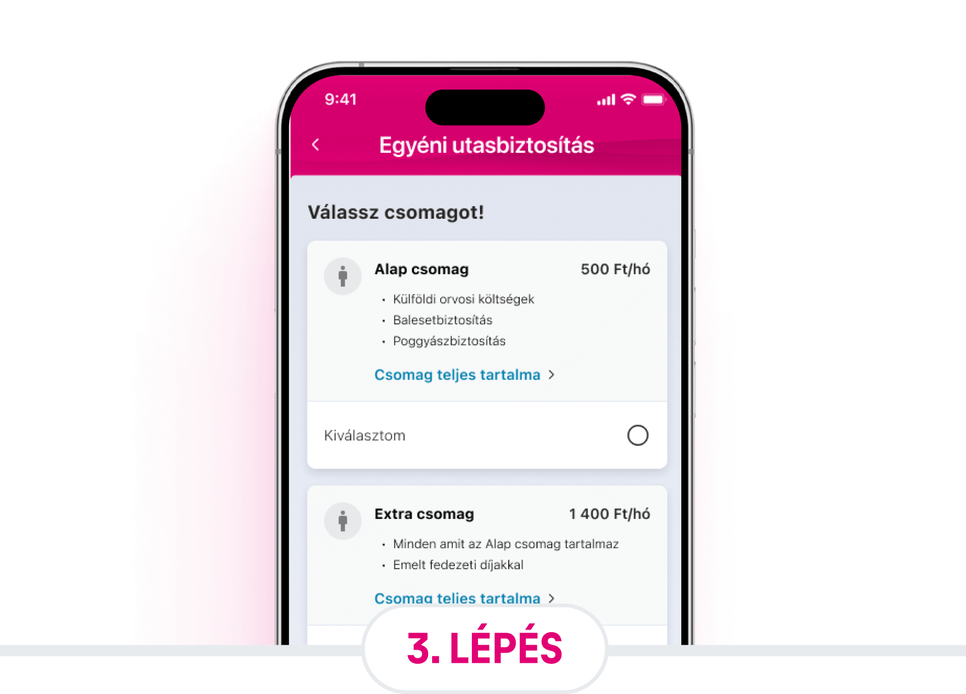 Telekom Egészség regisztrációs felület, ahol a felhasználó a Regisztrálok gombra kattinthat.